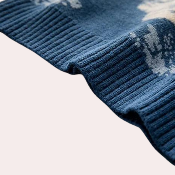 Knitted Mens Sweater with Mountain Pattern - Nordin-S-Nora Luxe