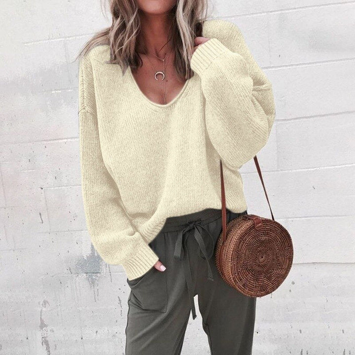Knitted Oversized Ladies Sweater - Aurora-Beige-XS-Nora Luxe