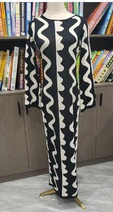 Knitted Summer Dress with Wave Pattern – Mirae-White-S-State of Style