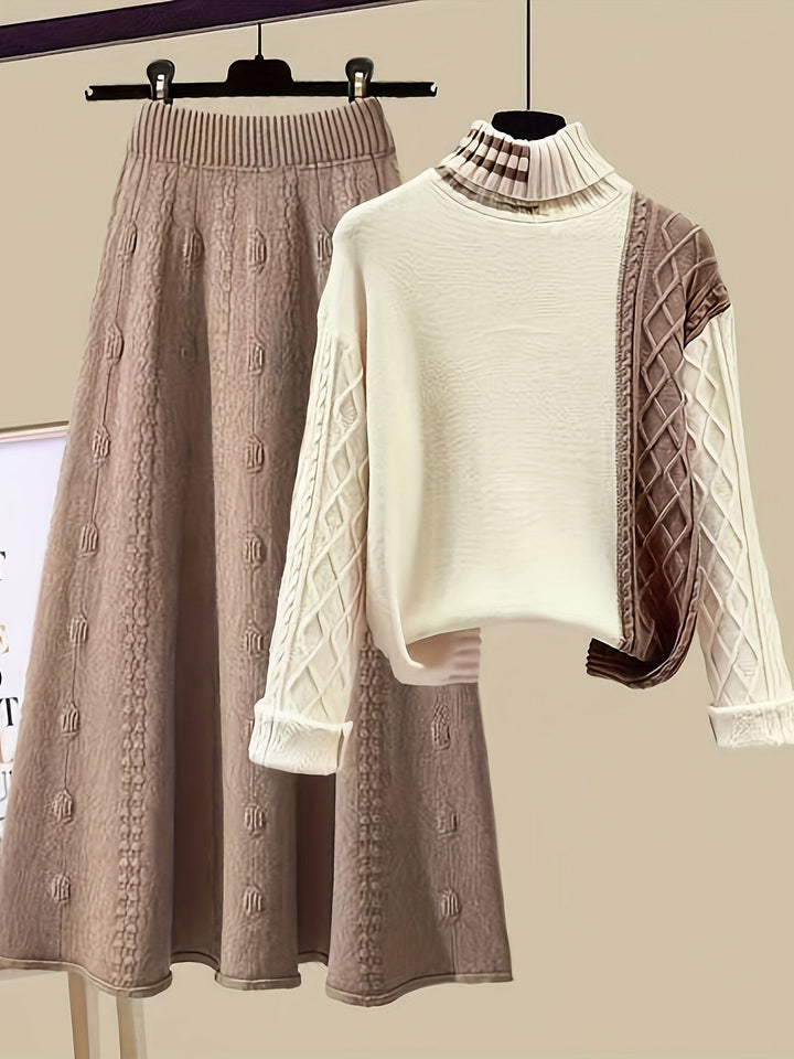 Knitted Sweater and Skirt Set - Lorelei-S-Nora Luxe
