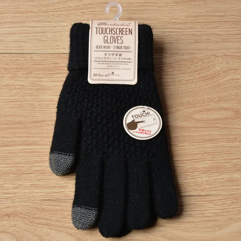 Knitted Touchscreen Gloves for Women - Amara-Black-Nora Luxe