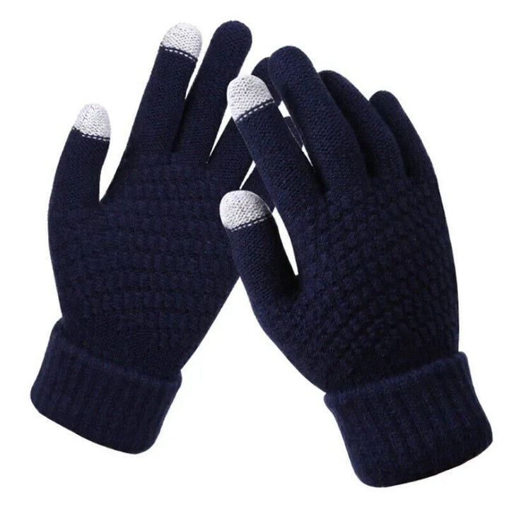 Knitted Touchscreen Gloves for Women - Amara-Dark Blue-Nora Luxe