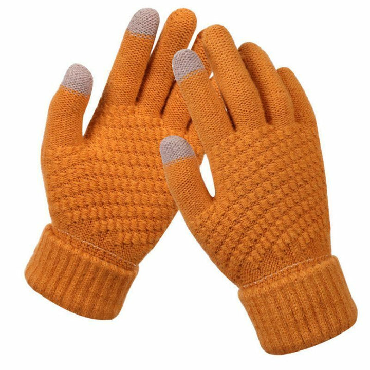 Knitted Touchscreen Gloves for Women - Amara-Yellow-Nora Luxe