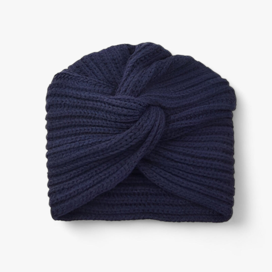 Knitted Turban for Women - Luxurious Comfort in Cashmere - Luna-Blue-Nora Luxe