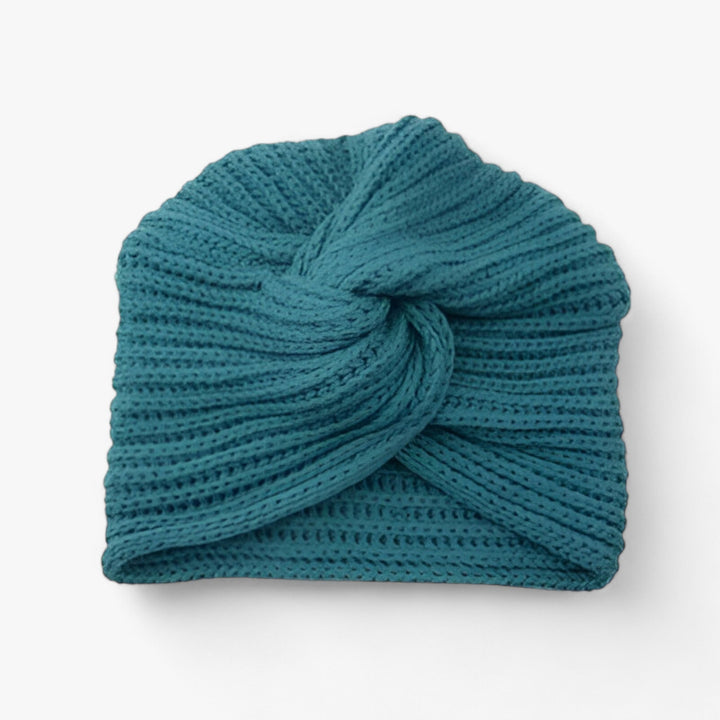 Knitted Turban for Women - Luxurious Comfort in Cashmere - Luna-Marine Blue-Nora Luxe