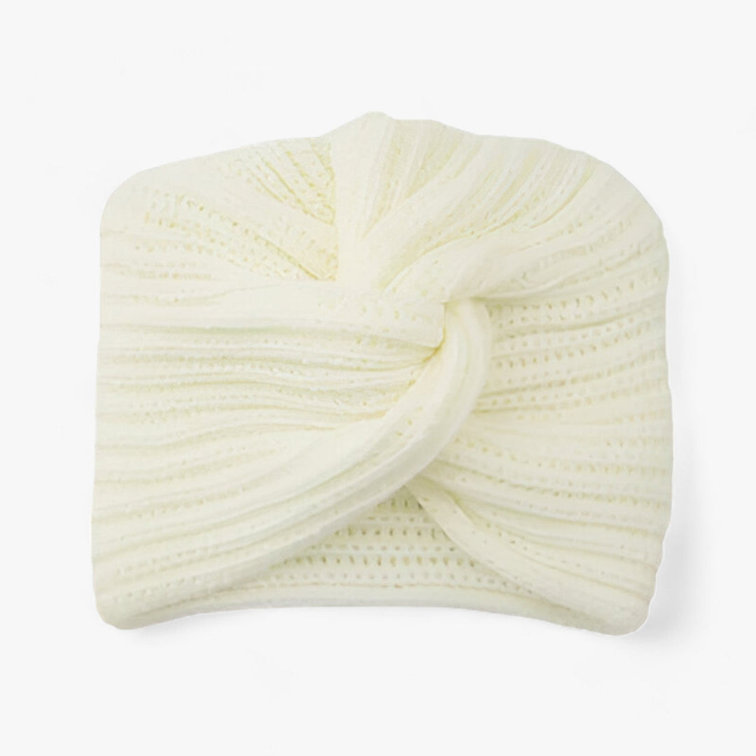 Knitted Turban for Women - Luxurious Comfort in Cashmere - Luna-White-Nora Luxe