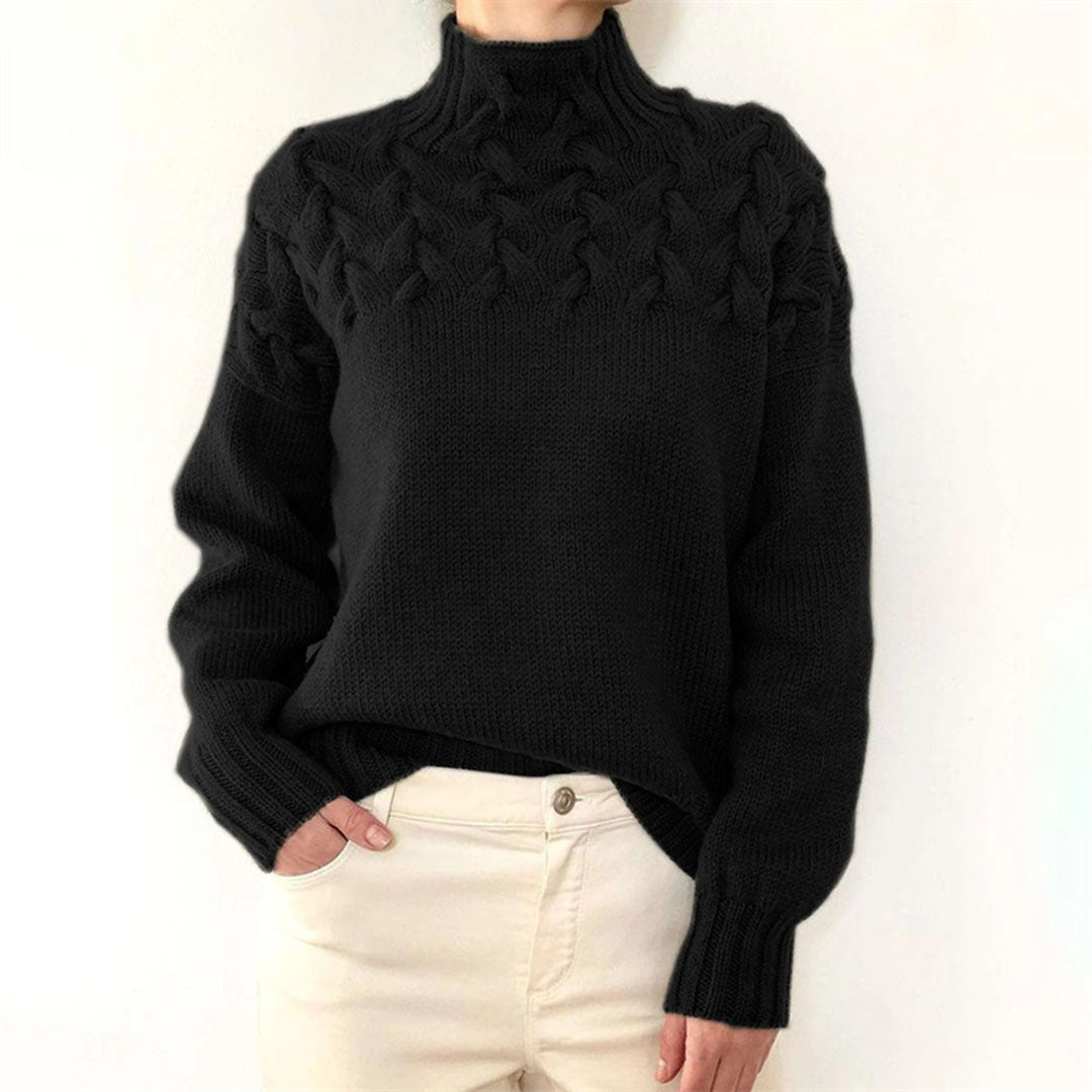 Knitted turtlenecks for women - Elara-Black-S-Nora Luxe