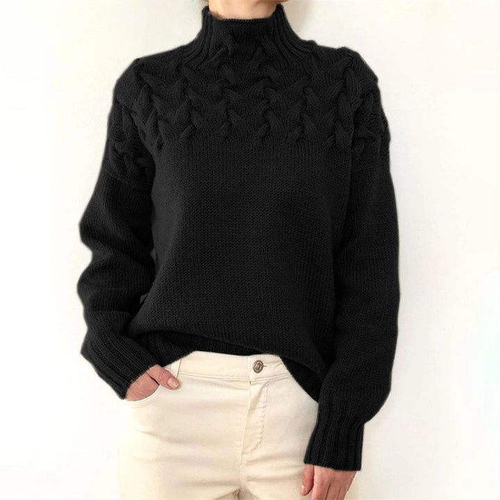 Knitted turtlenecks for women - Elara-Black-S-Nora Luxe