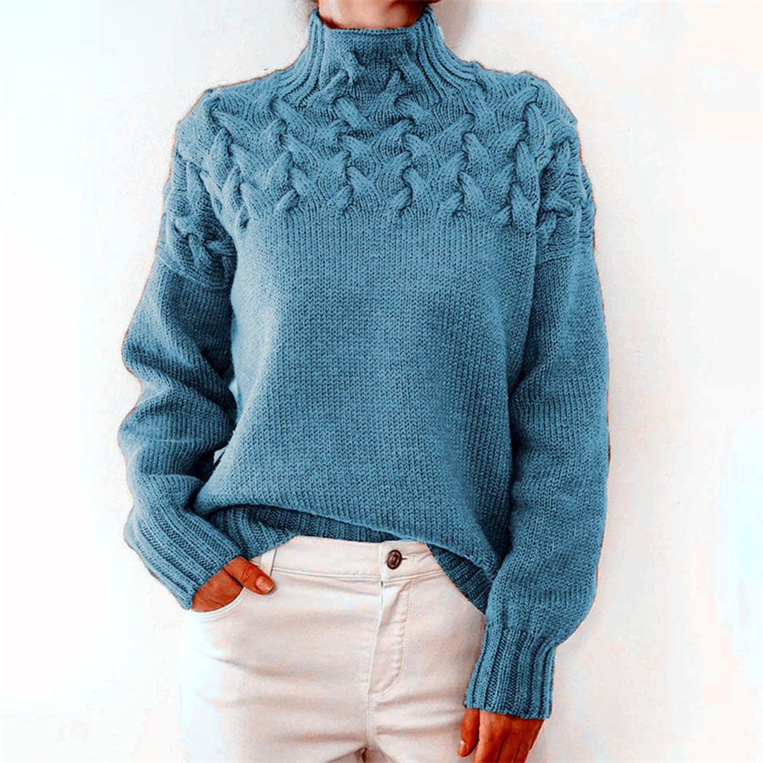 Knitted turtlenecks for women - Elara-Heavenly Blue-S-Nora Luxe