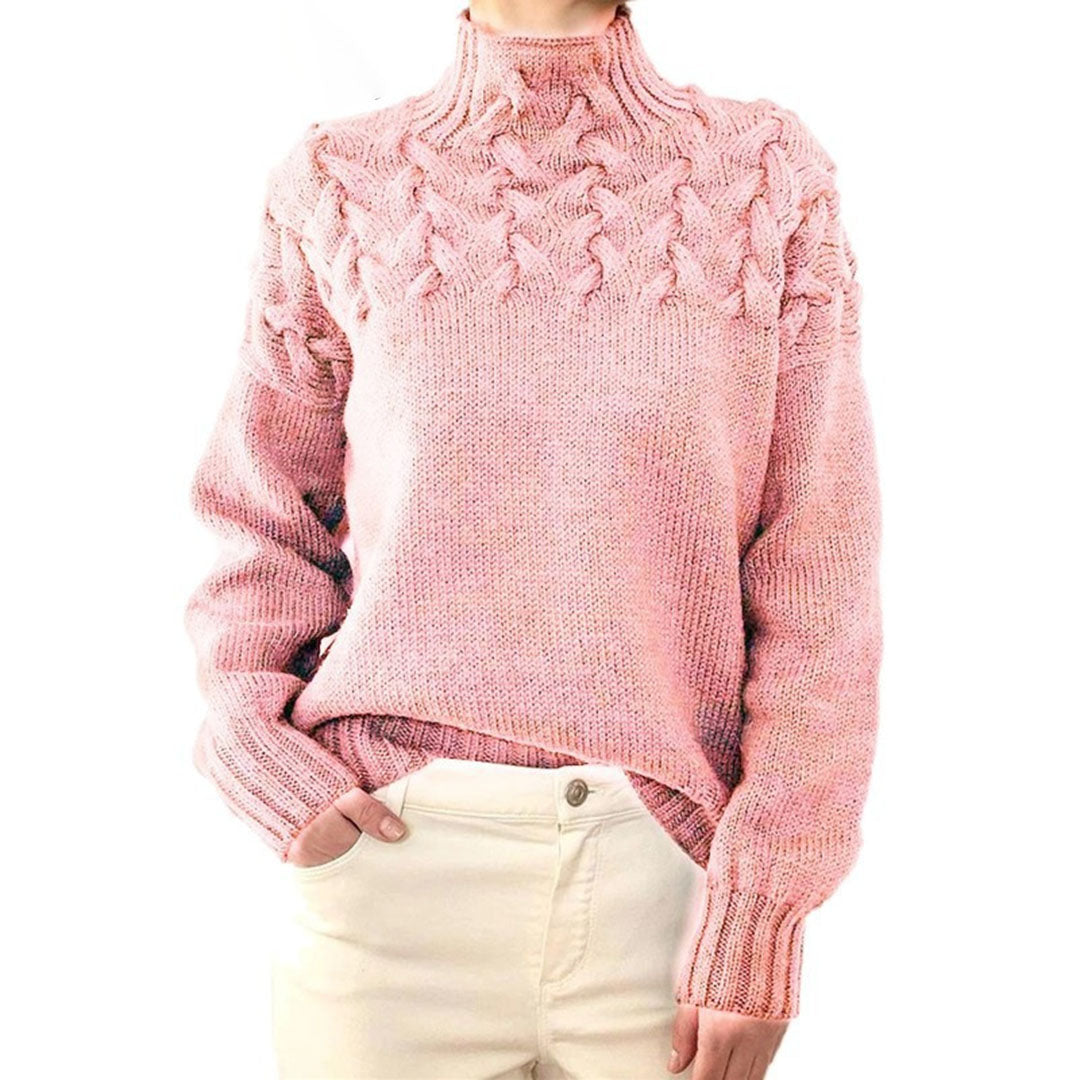 Knitted turtlenecks for women - Elara-Pink-S-Nora Luxe