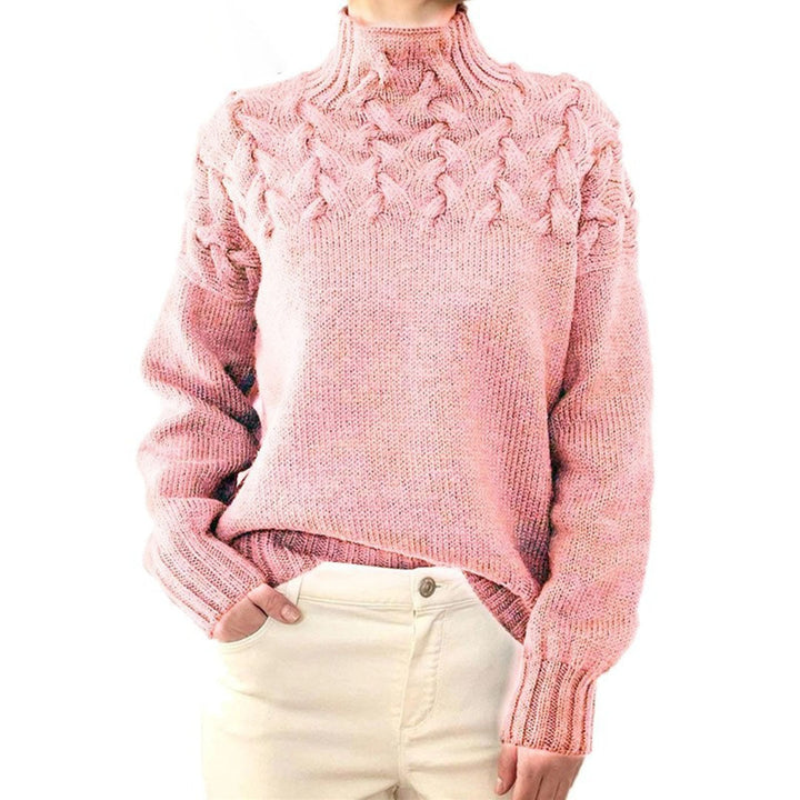 Knitted turtlenecks for women - Elara-Pink-S-Nora Luxe