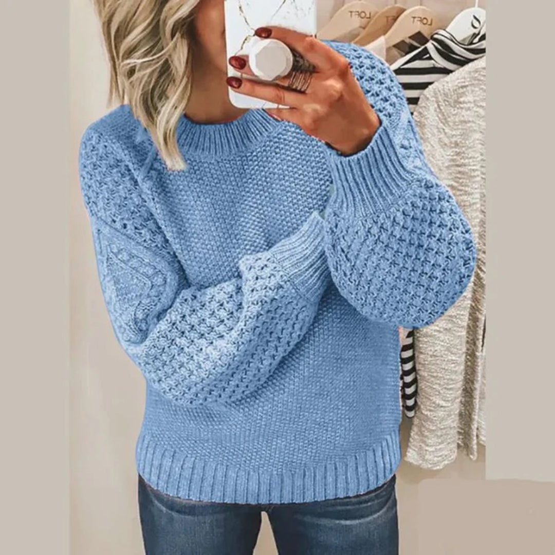 Knitted Women's Sweater - Elina-Light blue-S-Nora Luxe