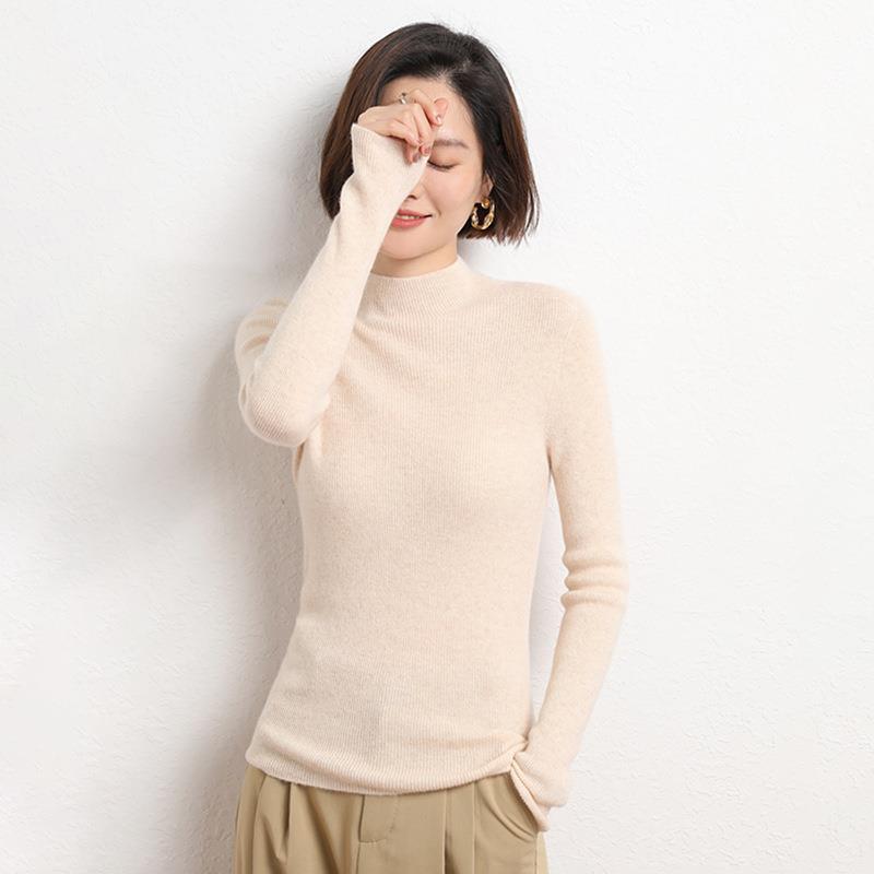 Knitted Women's Sweater with Half Polo - Sophie-Black-S-Nora Luxe