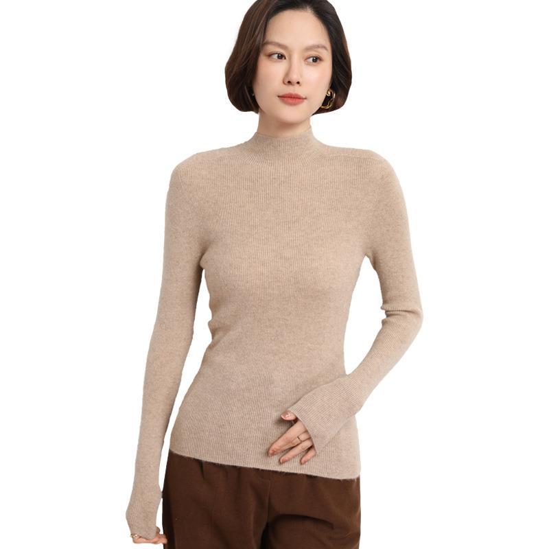 Knitted Women's Sweater with Half Polo - Sophie-Black-S-Nora Luxe