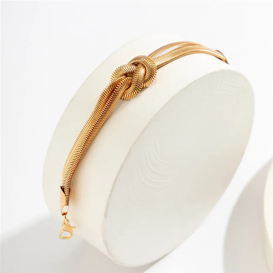 Knotted Snake Chain Bracelet | Elegant Women's Jewellery-GOLD-Nora Luxe