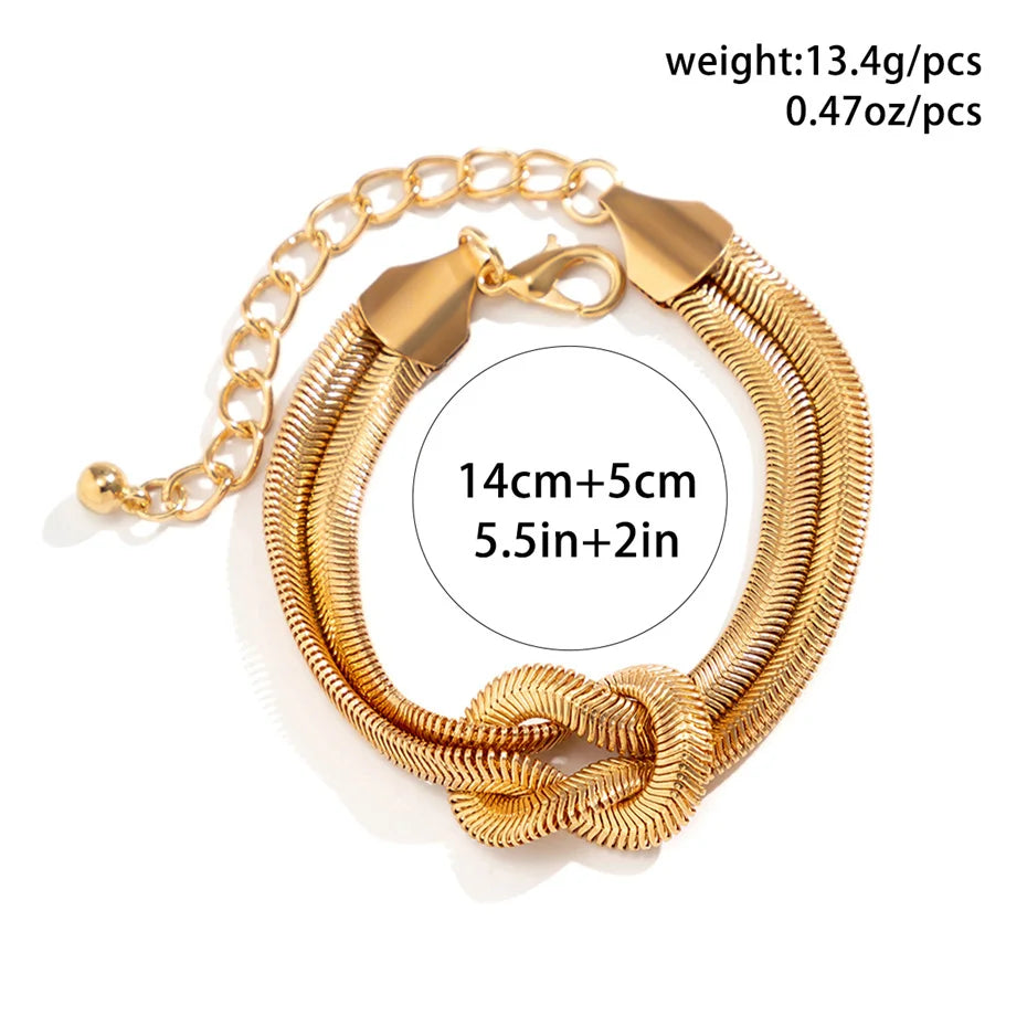 Knotted Snake Chain Bracelet | Elegant Women's Jewellery-GOLD-Nora Luxe