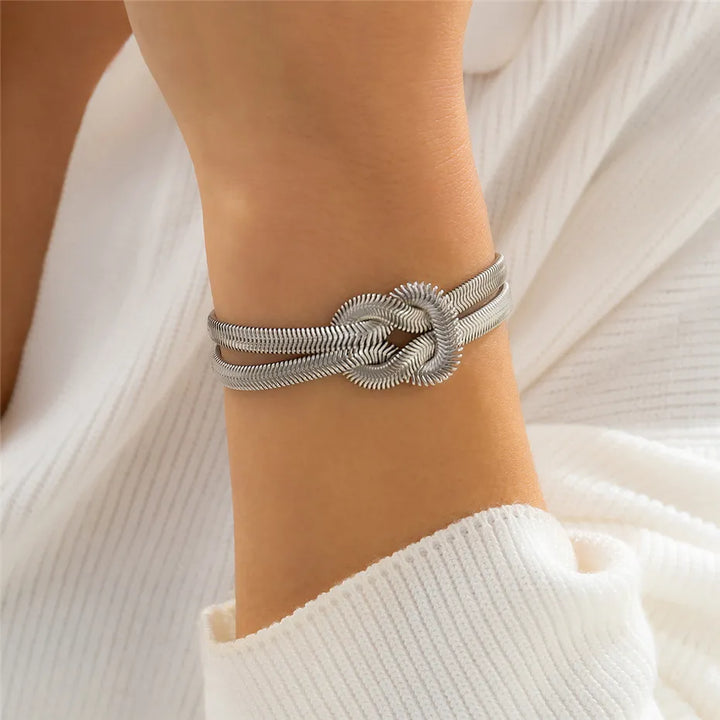 Knotted Snake Chain Bracelet | Elegant Women's Jewellery-GOLD-Nora Luxe