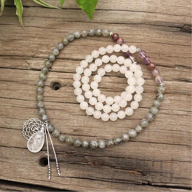 Labradorite, Jade and Amethyst Mala - Seraphine-Chain-Nora Luxe