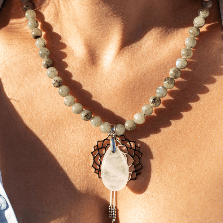 Labradorite, Jade and Amethyst Mala - Seraphine-Necklace + Bracelet-Nora Luxe