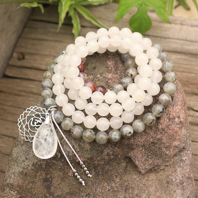 Labradorite, Jade and Amethyst Mala - Seraphine-Necklace + Bracelet-Nora Luxe