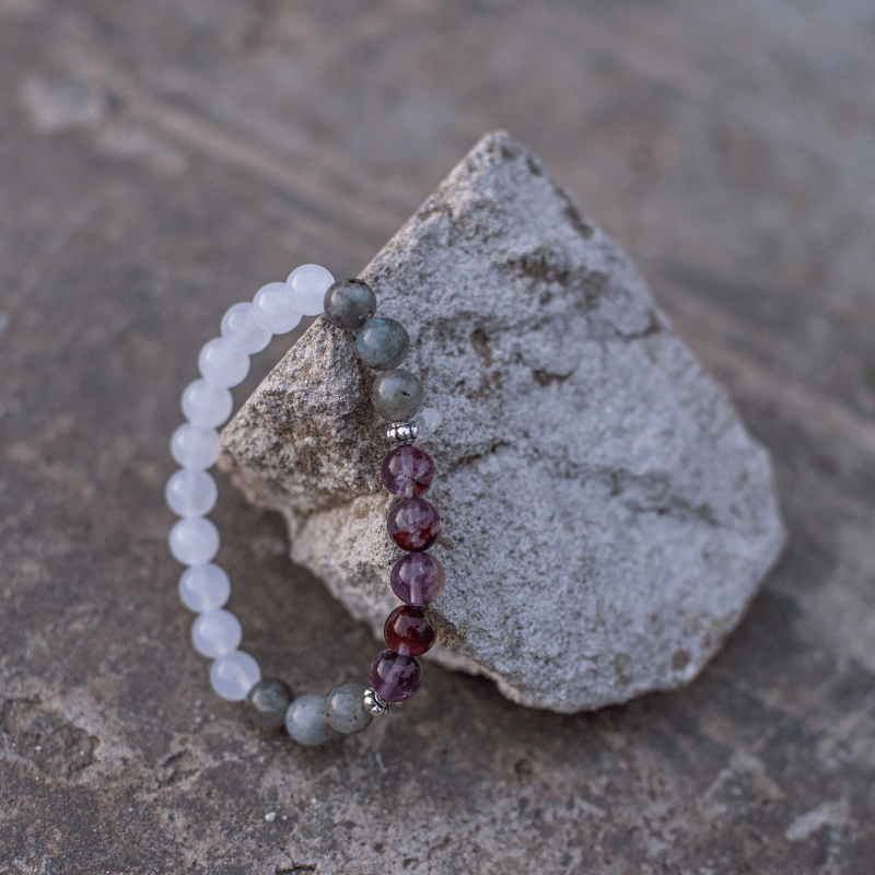 Labradorite, Jade and Amethyst Mala - Seraphine-Necklace + Bracelet-Nora Luxe