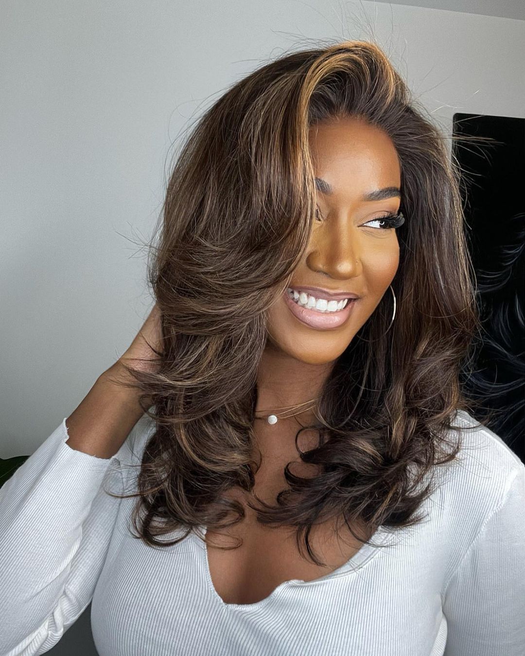 Lace Front Wig with Highlights – Selena-Nora Luxe