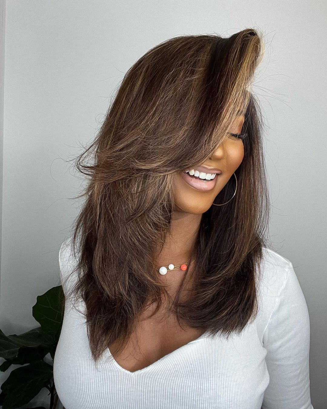 Lace Front Wig with Highlights – Selena-Nora Luxe