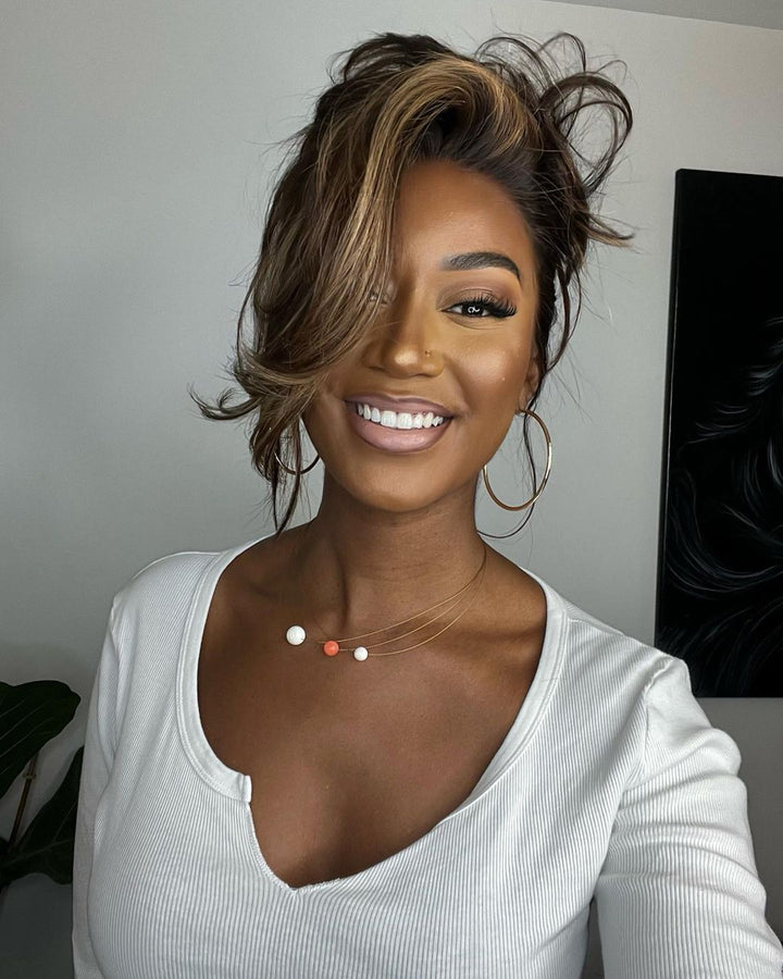 Lace Front Wig with Highlights – Selena-Nora Luxe