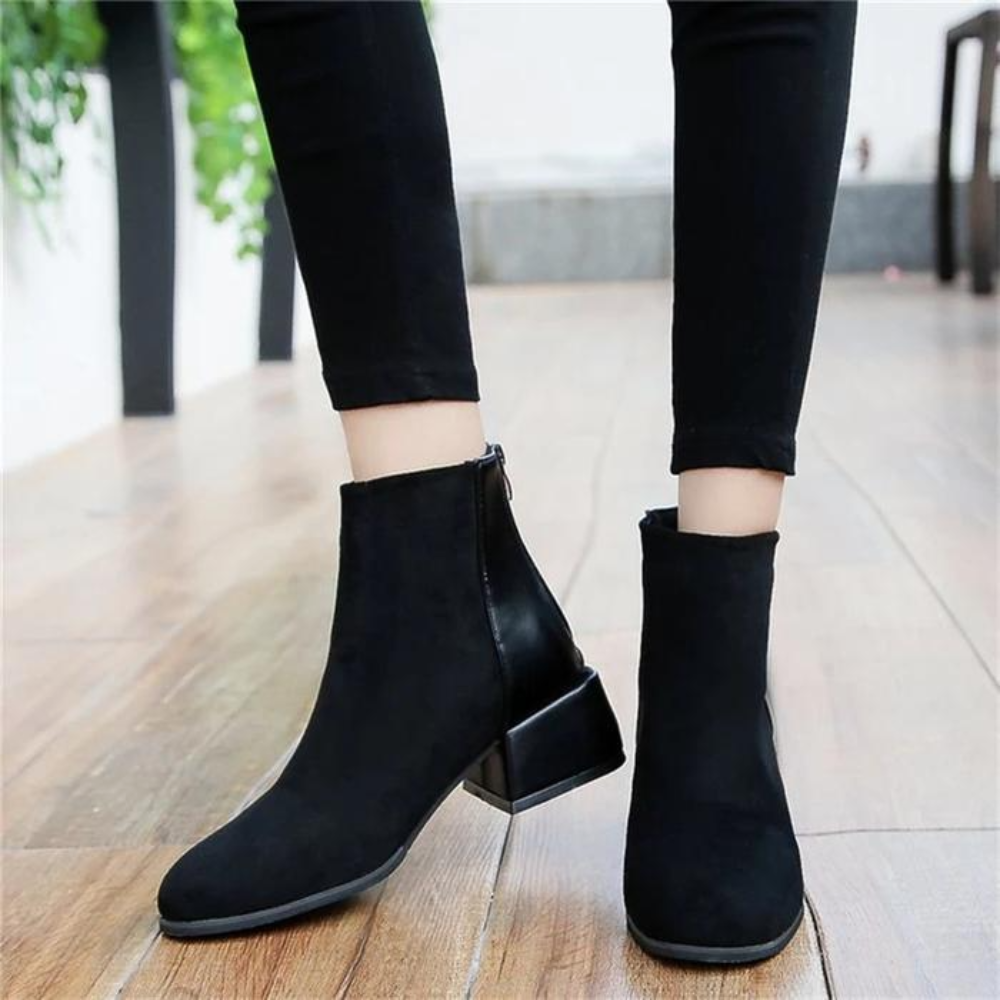 Ladies' Ankle Boots with Block Heel - Lira-Black-2.5-Nora Luxe