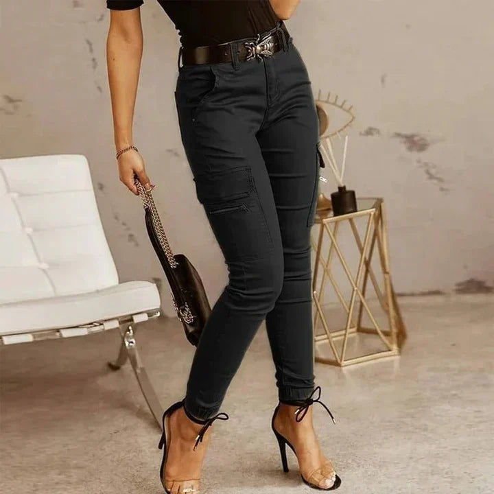 Ladies Cargo Jeans - Livia-Black-XS-Nora Luxe