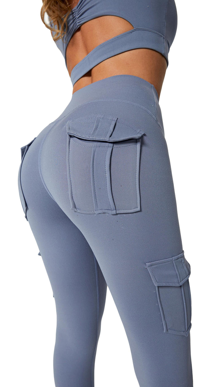 Ladies Cargo Leggings - Nova-Blue-S-Nora Luxe
