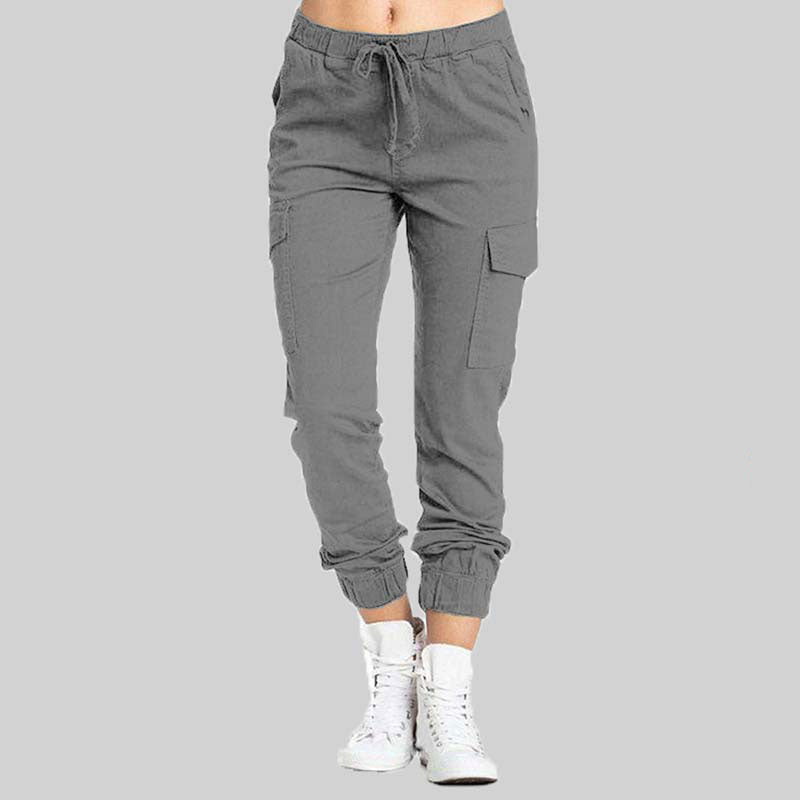 Ladies Cargo Trousers - Nova-Gray-XS-Nora Luxe