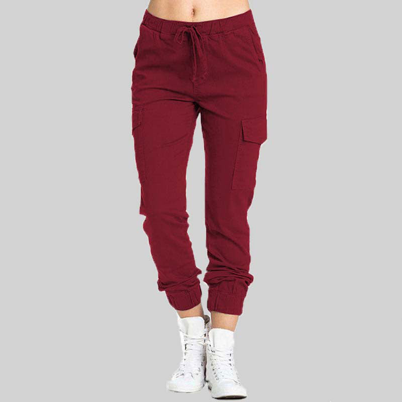 Ladies Cargo Trousers - Nova-Red-XS-Nora Luxe