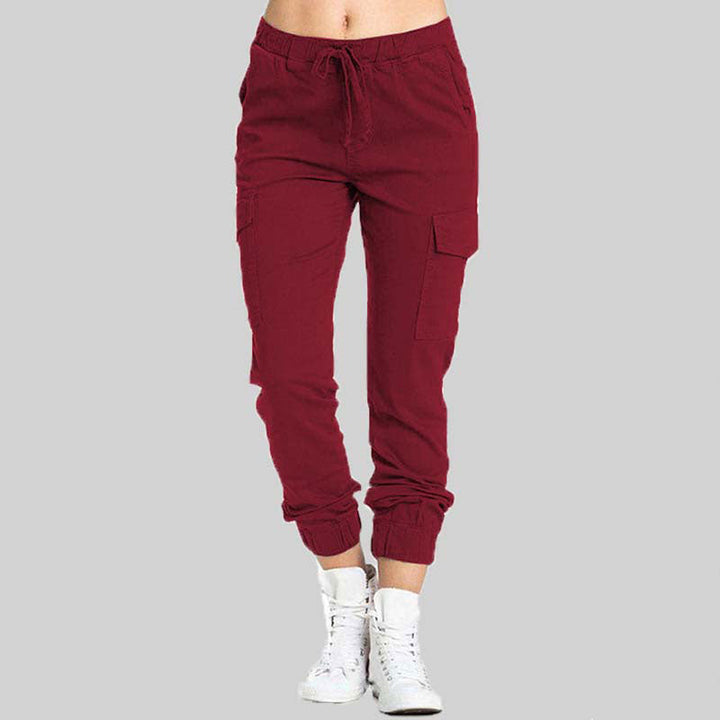 Ladies Cargo Trousers - Nova-Red-XS-Nora Luxe