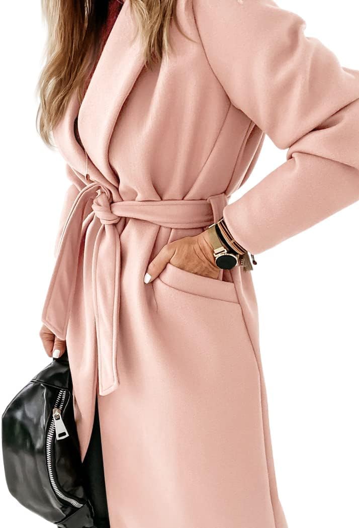 Ladies Classic Coat with Notched Collar and Open Front – Paulina-Olive Green-S-Nora Luxe