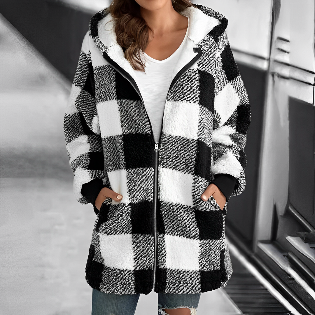 Ladies' Coat with Hood - Camila-Black-S-Nora Luxe