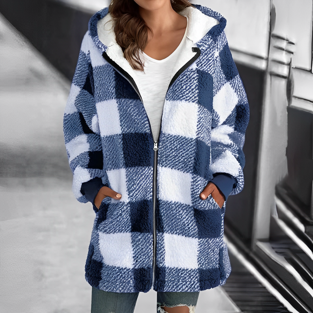 Ladies' Coat with Hood - Camila-Blue-S-Nora Luxe