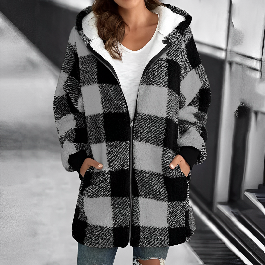 Ladies' Coat with Hood - Camila-Gray-S-Nora Luxe