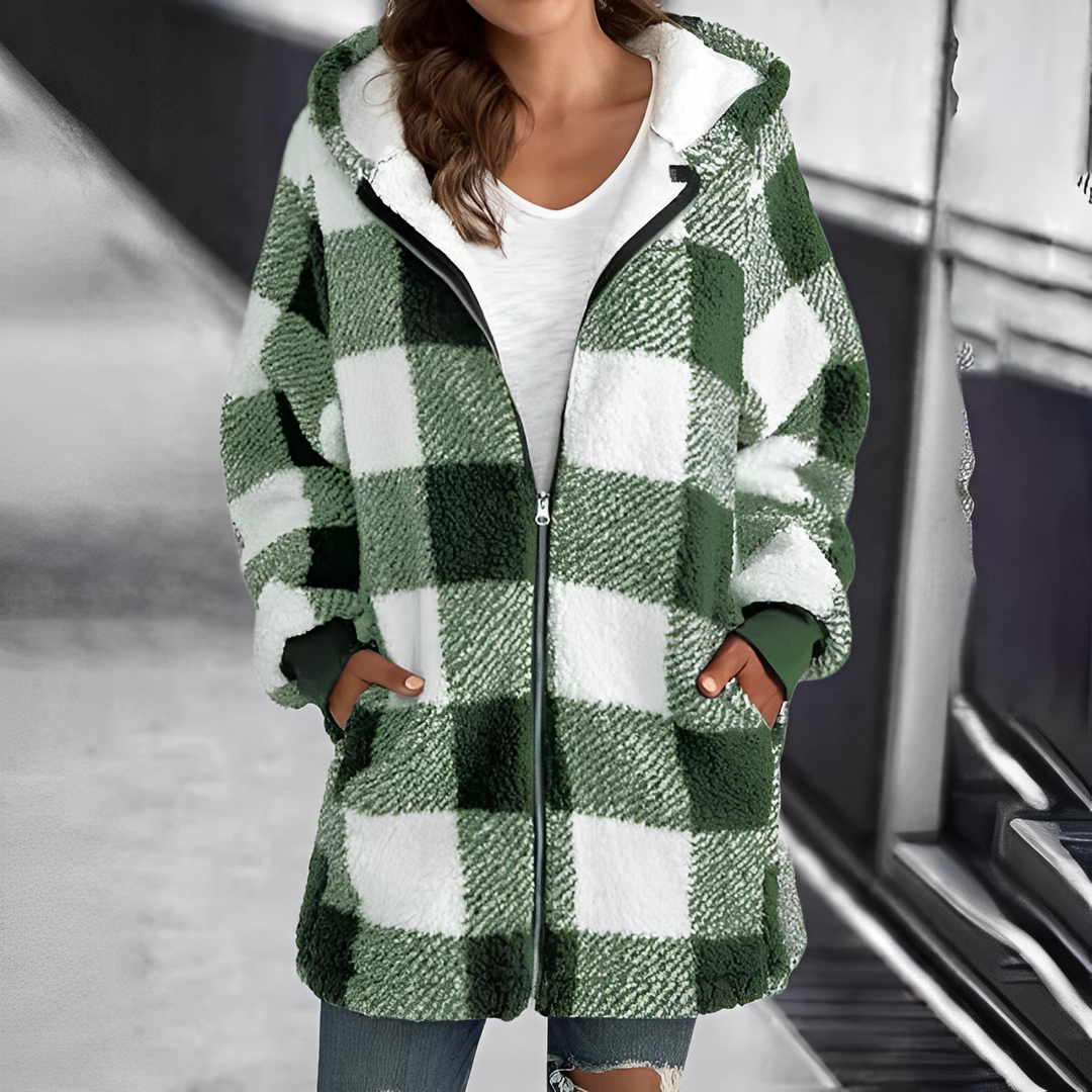 Ladies' Coat with Hood - Camila-Light green-S-Nora Luxe