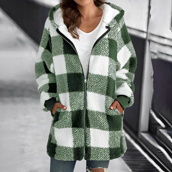 Ladies' Coat with Hood - Camila-Light green-S-Nora Luxe