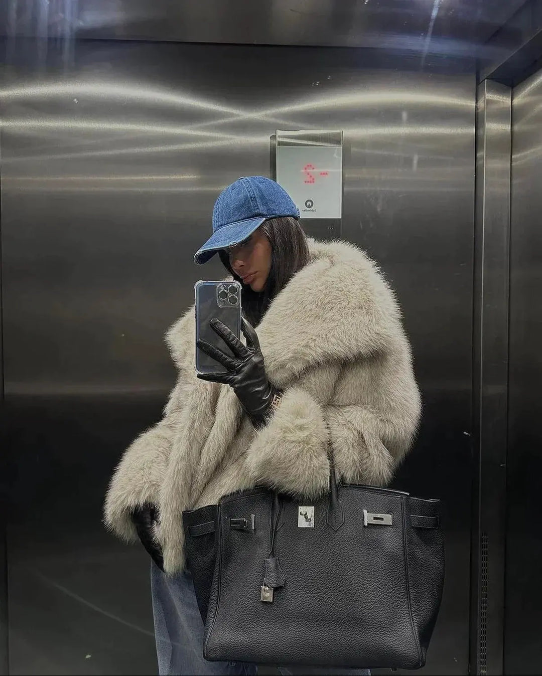 Ladies Faux Fur Jacket - Olivia-XS-Nora Luxe