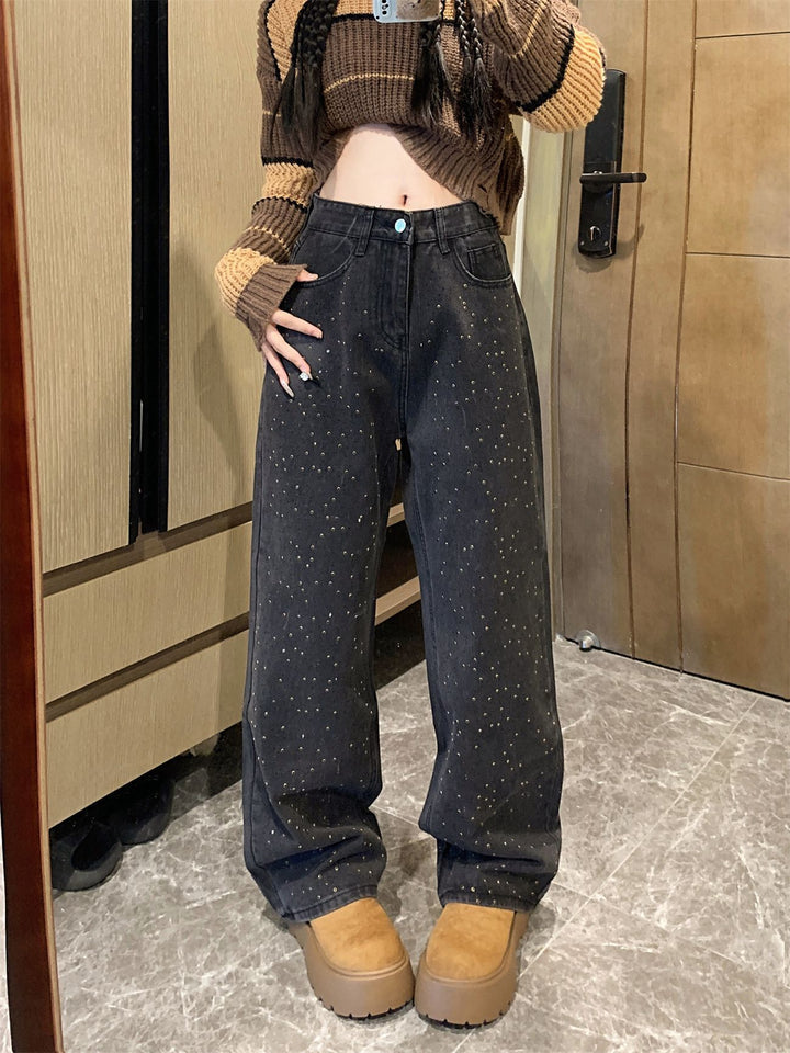 Ladies Glitter Jeans for a Sparkling Look - Jade-Black-S-The Livary