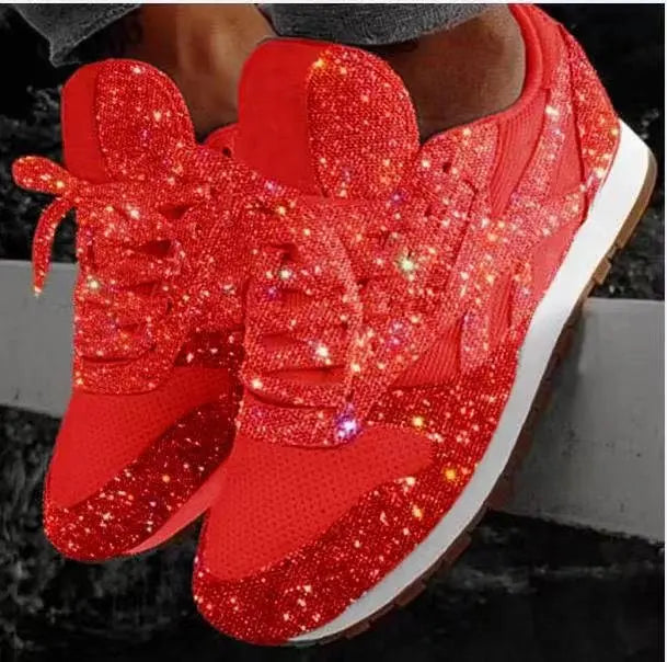 Ladies Glitter Shoes with Sequins - Livia-Red-4-Nora Luxe