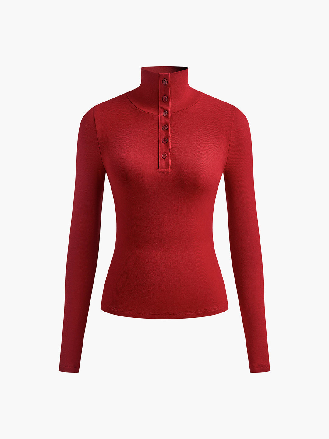 Ladies' Jumper with Buttons - Aurora-Bordeaux-XS-Nora Luxe