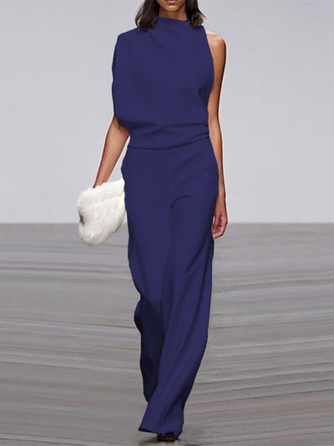 Ladies Jumpsuit - Bea-Dark blue-2-Nora Luxe
