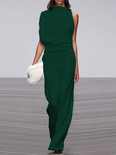 Ladies Jumpsuit - Bea-Dark green-2-Nora Luxe