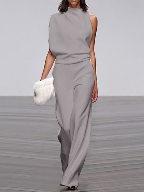 Ladies Jumpsuit - Bea-Dark grey-2-Nora Luxe