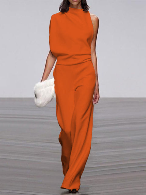 Ladies Jumpsuit - Bea-Orange-2-Nora Luxe