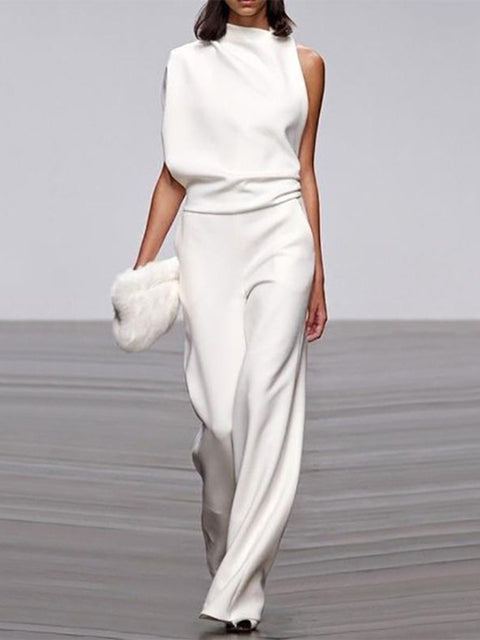 Ladies Jumpsuit - Bea-White-2-Nora Luxe