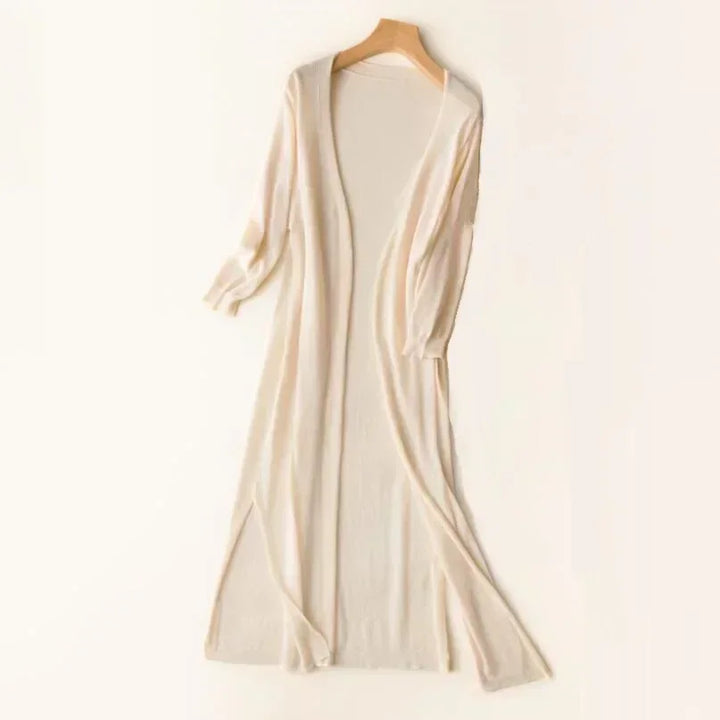Ladies long sleeve cardigan - Elda-Apricot-S-Nora Luxe